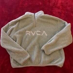 RVCA Light Green Sherpa Fleece Jacket
